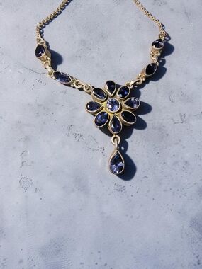 Nicky Butler Necklace with Blue Iolite Gemstones And Sterling Silver